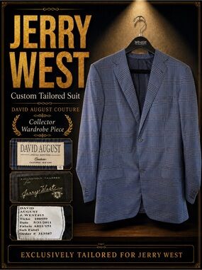 Jerry West Custom Suit Lakers NBA Memorabilia Hall of Fame The Logo David August